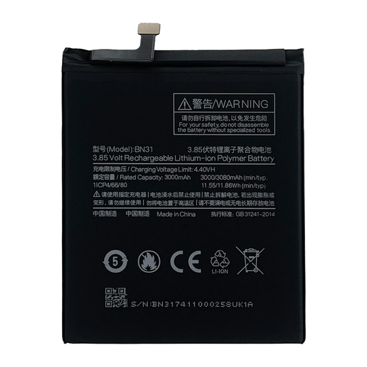 Replacement Battery for Xiaomi Redmi Note 5A   power- solutions   Battery wholesale prices are favorable  BN31