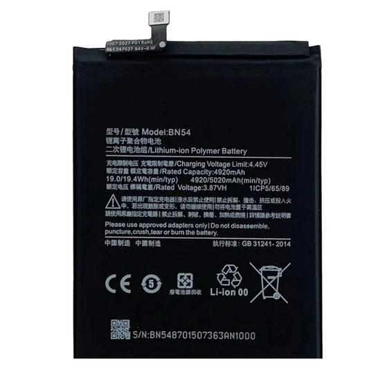 Replacement Battery for Xiaomi Redmi Note 9/Redmi 9/ Redmi 10X 4G    power- solutions   Battery wholesale prices are favorable  BN54